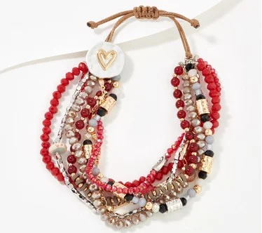 DEMDACO Your Journey Beaded Love Bracelet w/ Heart Closure