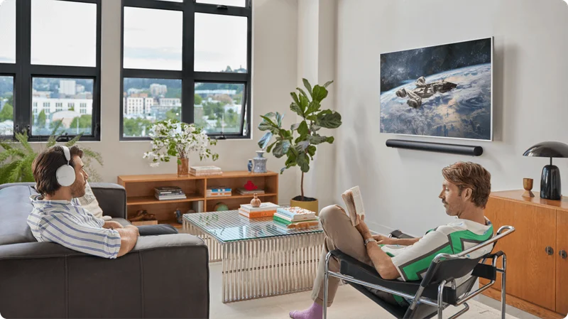 2 males living room