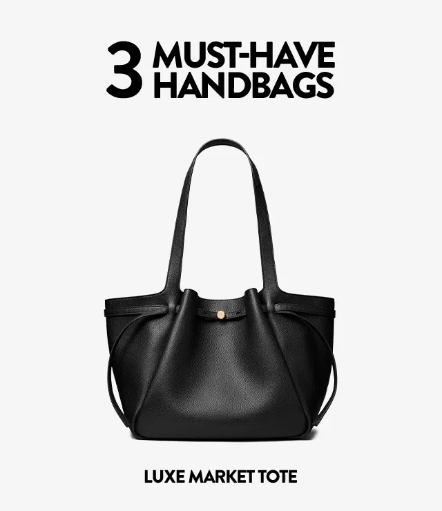 A pleated tote, quilted east-west bag and metallic belt bag.
