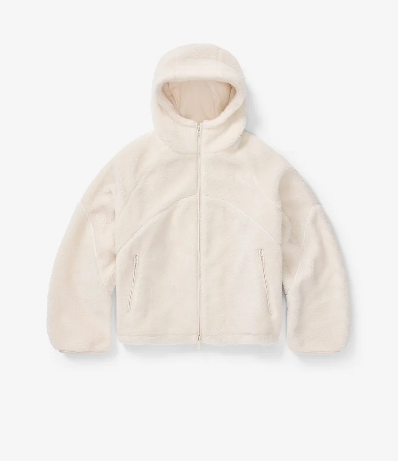 Fleece hoodie cream