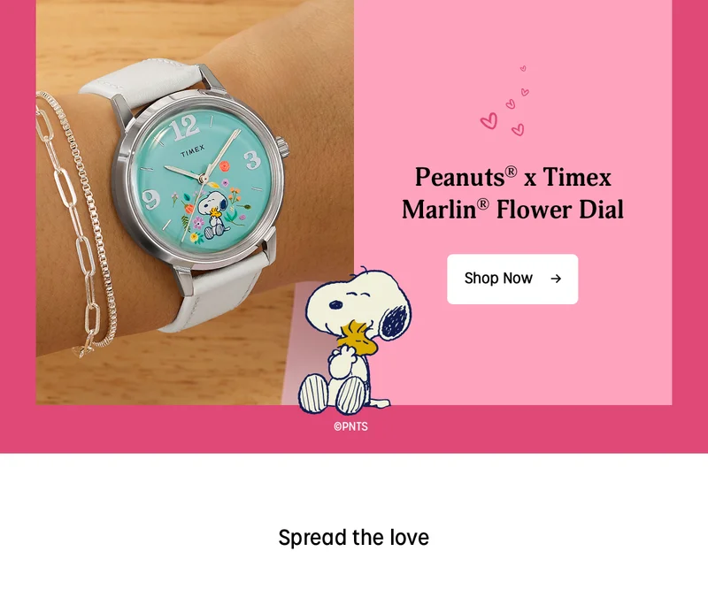 Shop Now (Peanuts x Timex Marlin Flower Dial) - Timex