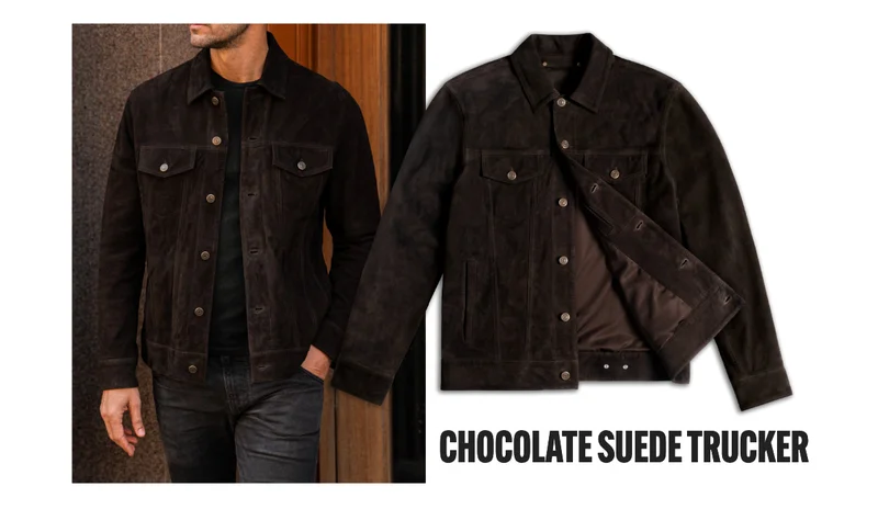 Chocolate Suede Trucker