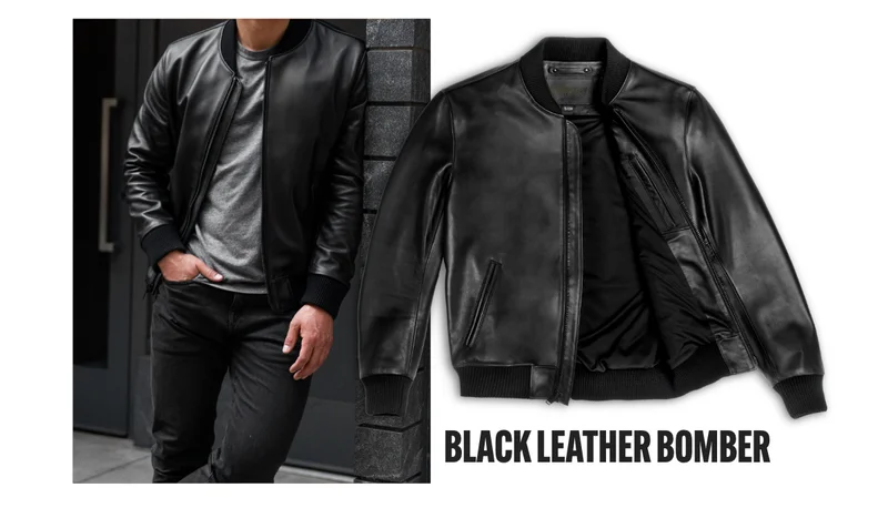 Black Leather Bomber
