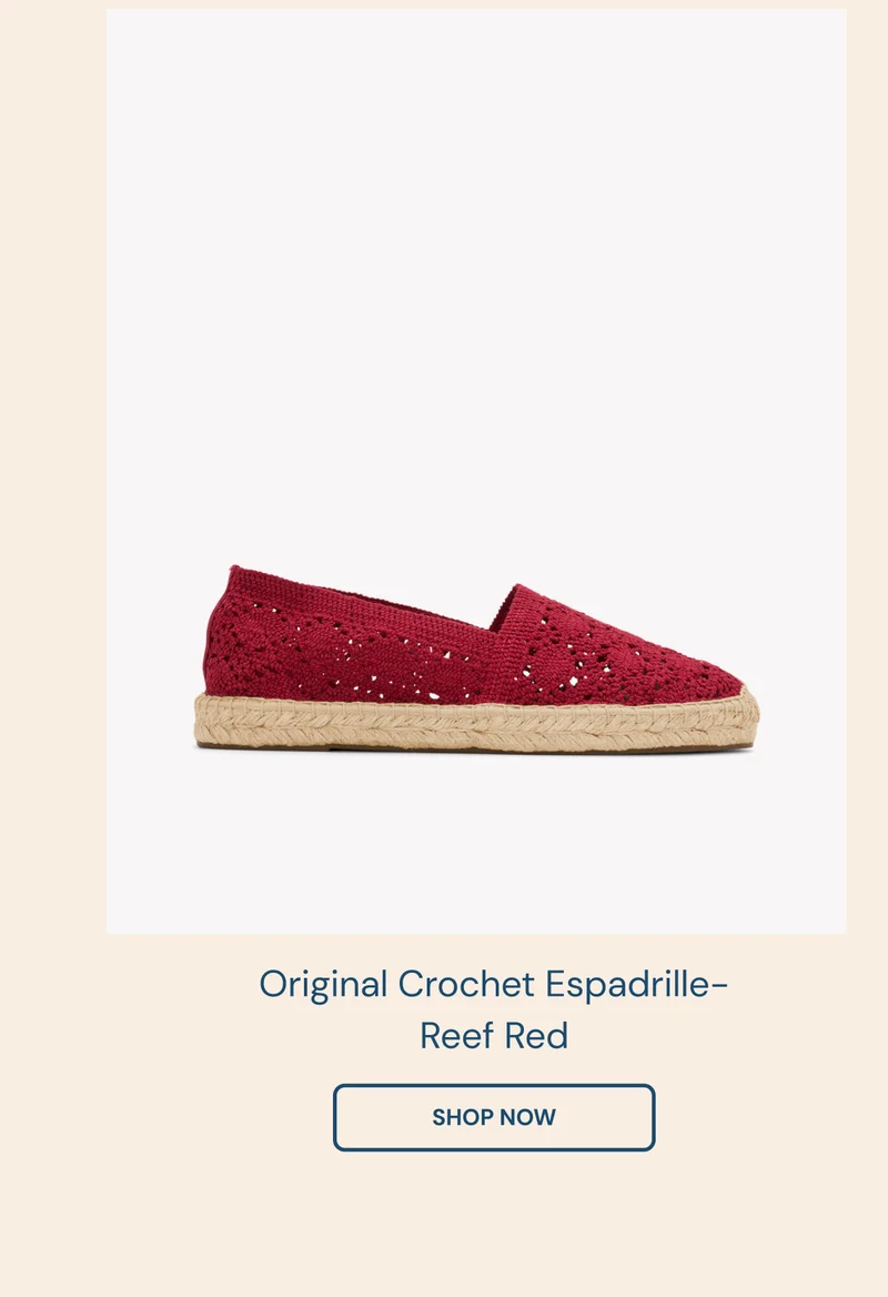 Original Crochet Espadrille - Reef Red Shop now