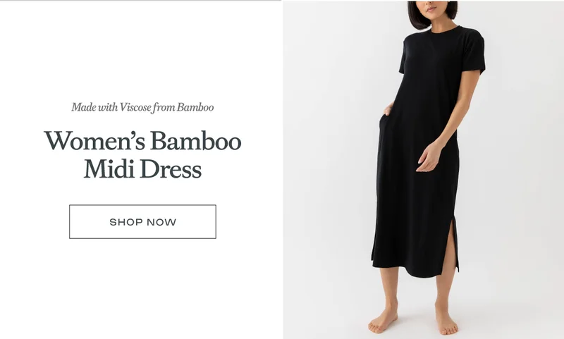 Women's Bamboo Midi Dress made with viscose from bamboo
