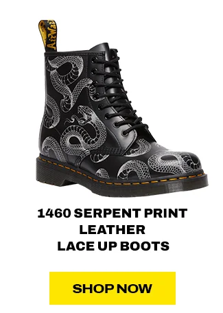 1460 Serpent Print Leather Lace Up Boots