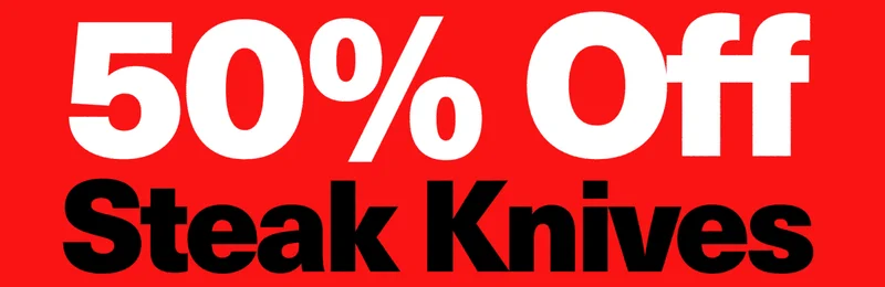 50% off steak knives