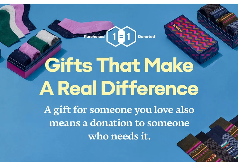 Purhcased 1 = 1 Donated | Gifts That Make A Real Difference | A gift for someone you love also means a donation to someone who needs it.