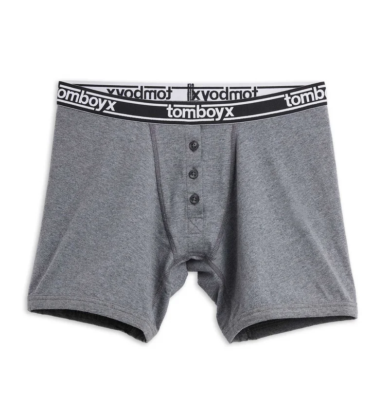 Image of 6" Fly Boxer Briefs - Charcoal Logo