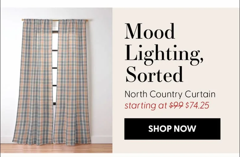 North Country Plaid - classic blue and red Curtain
