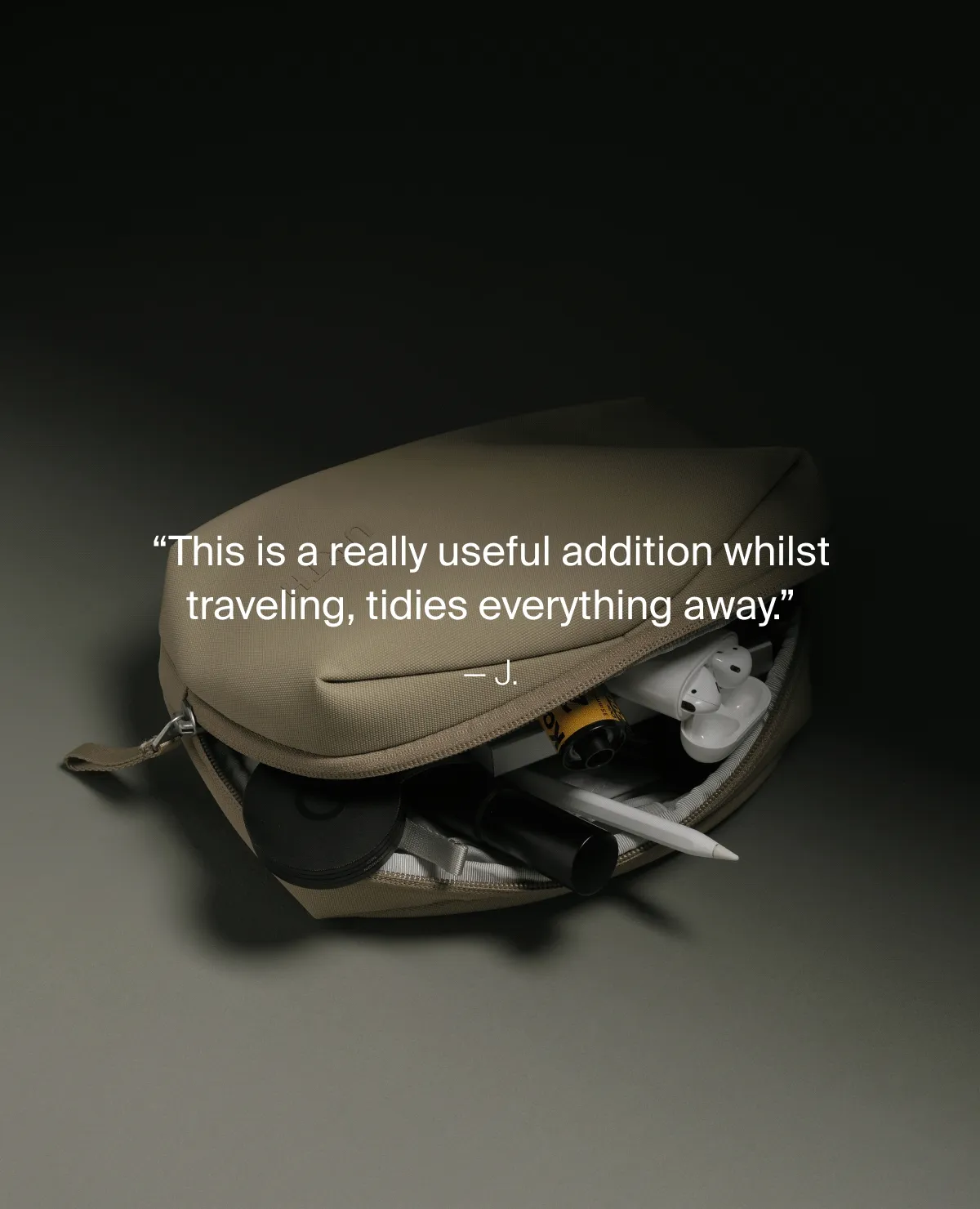 “This is a really useful addition whilst traveling, tidies everything away.”