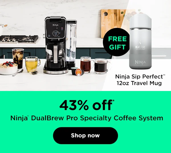 43% off* Ninja® DualBrew Pro Specialty Coffee System with Free Gift Ninja Sip Perfect™ 12oz Travel Mug