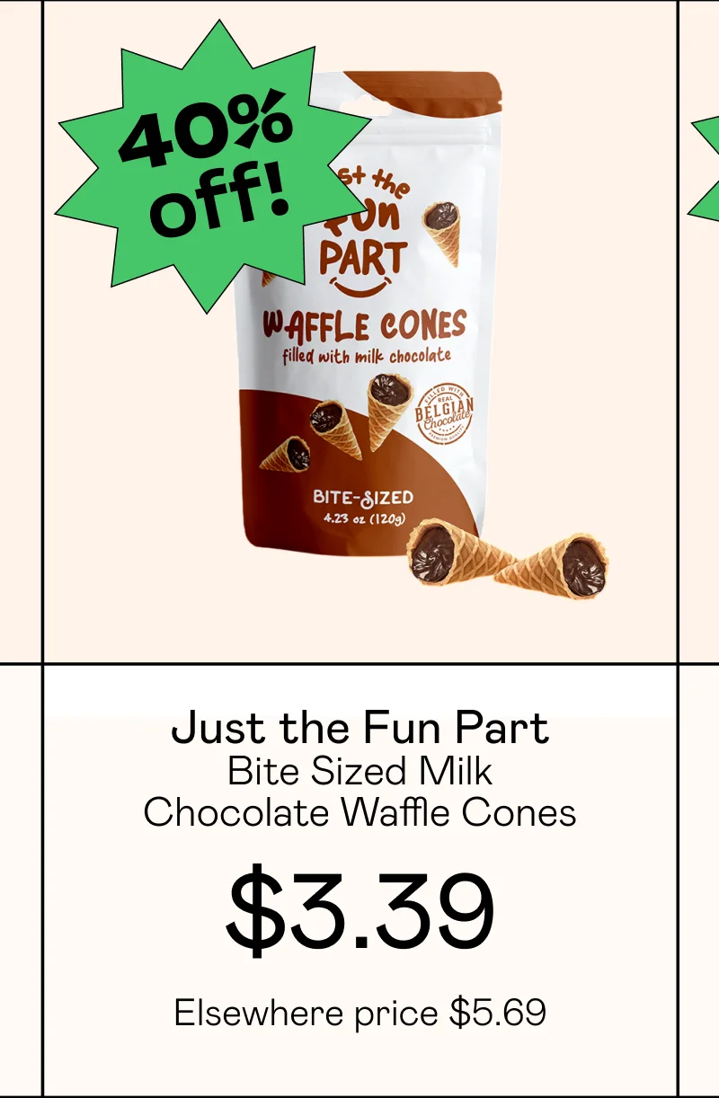 Bite Sized Milk Chocolate Waffle Cones