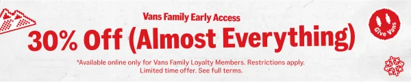 Vans Family Early Access: 30% Off (Almost Everything)