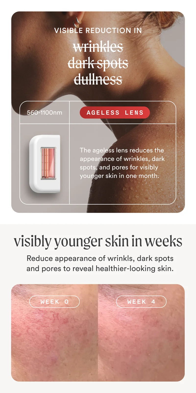 visible reduction in wrinkles, dark spots, dullness