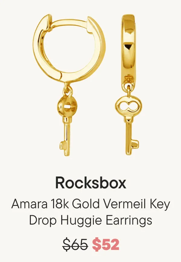 Amara 18k Gold Vermeil Key Drop Huggie Earrings