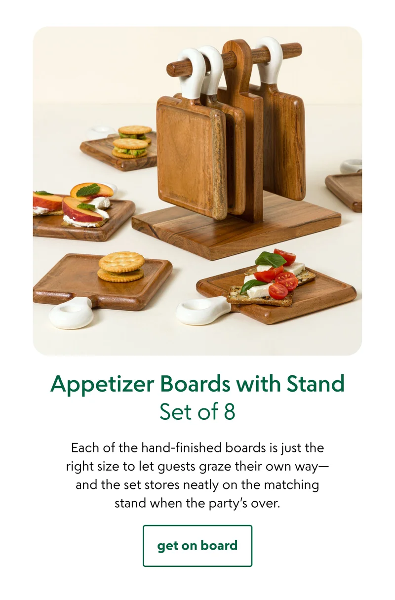 Appetizer Boards with Stand - Set of 8