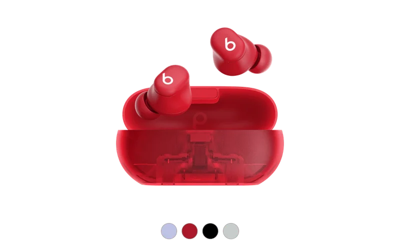 Beats Solo Buds in Transparent Red.
