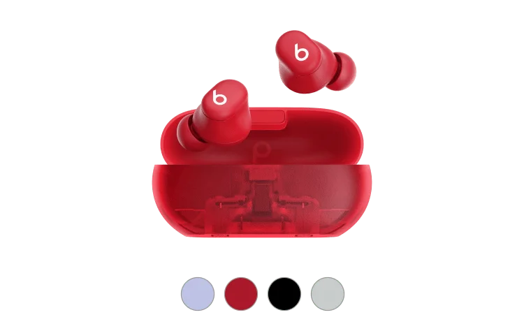 Beats Solo Buds in Transparent Red.
