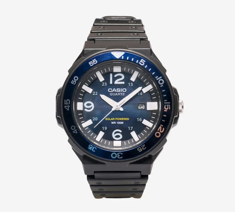 Casio Rewound Solor Powered Black Quartz Analog Watch