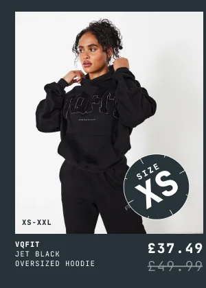 VQFIT Jet Black OverSized Hoodie