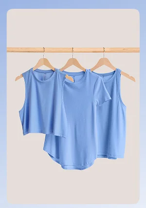 Featherweight Minimal Cropped Tank in Flower Blue