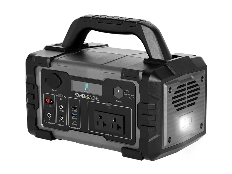 PowerCache 600 Lithium Portable Power Station - Black/Grey