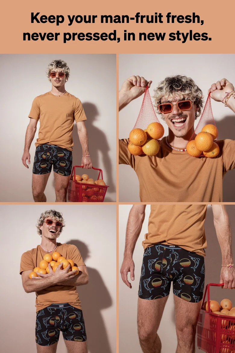 Keep your man-fruit fresh, never pressed, in new styles.