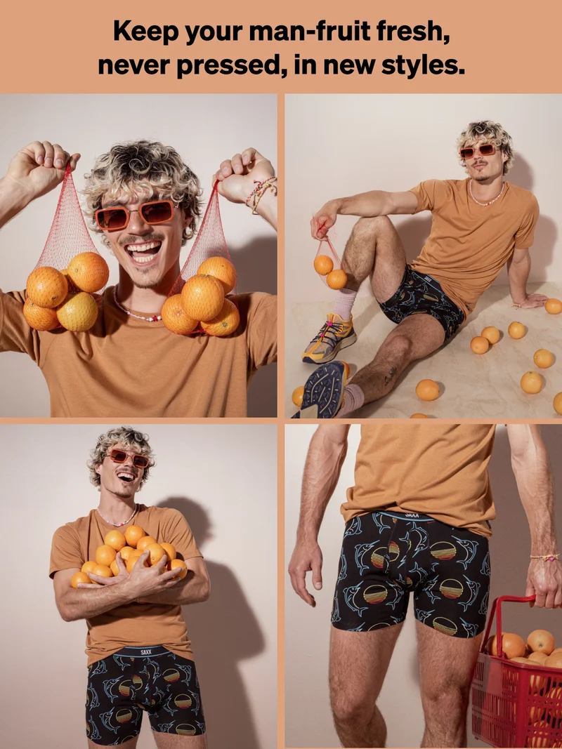 Keep your man-fruit fresh, never pressed, in new styles.