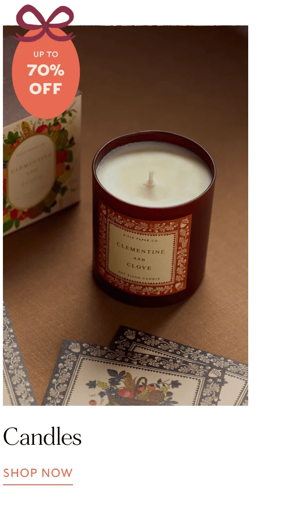 UP TO 70% OFF - Candles | SHOP NOW