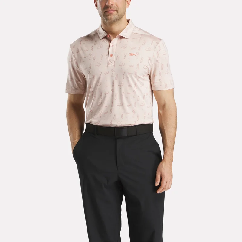 Image of Men's Short Sleeve Tournament Etching Print Polo Shirt