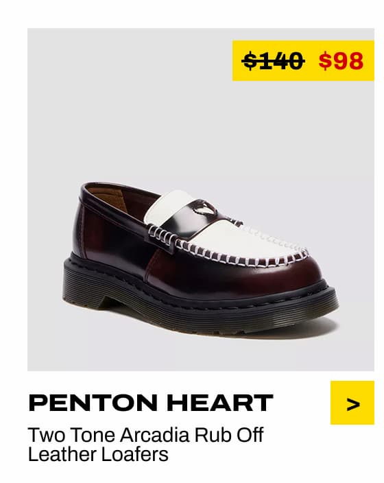 PENTON HEART Two Tone Arcadia Rub Off Leather Loafers