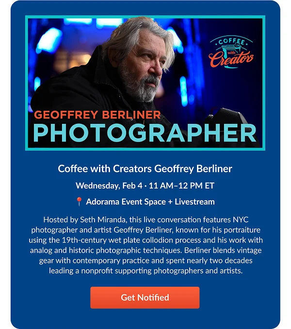 Coffee with Creators Geoffrey Berliner | Wednesday, Feb 4 · 11 AM–12 PM ET