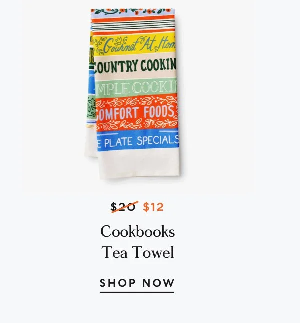 Cookbooks tea towel