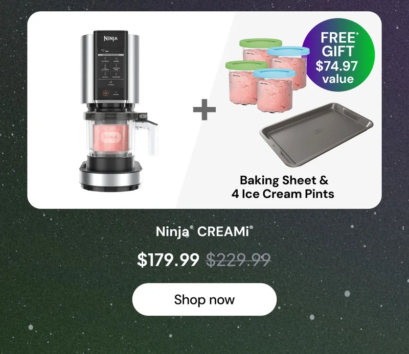 Ninja® CREAMi® + baking sheets and 4 pints ice cream