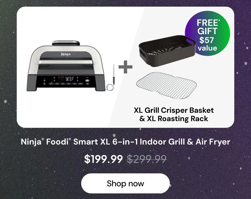 Ninja® Foodi® Smart XL 6-in-1 Indoor Grill & Air Fryer + XL Grill Crisper Basket & XL Roasting Rack