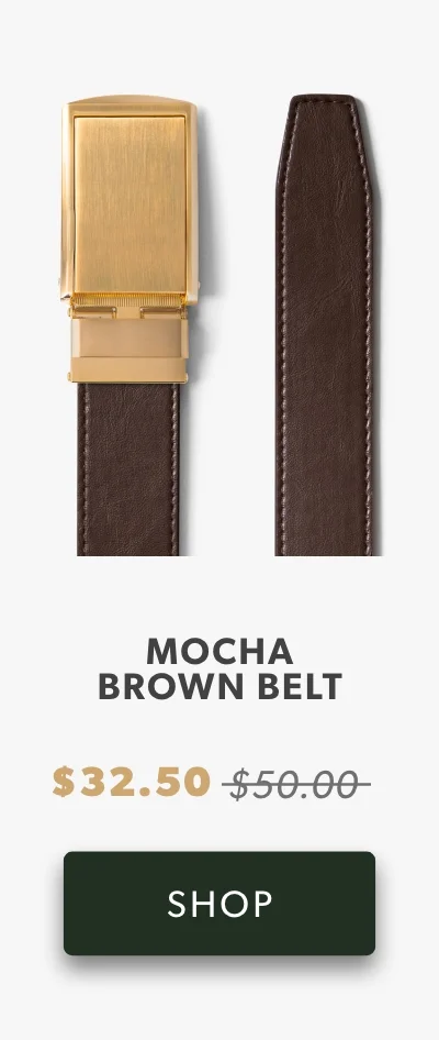 Mocha Brown Belt with Gold Buckle