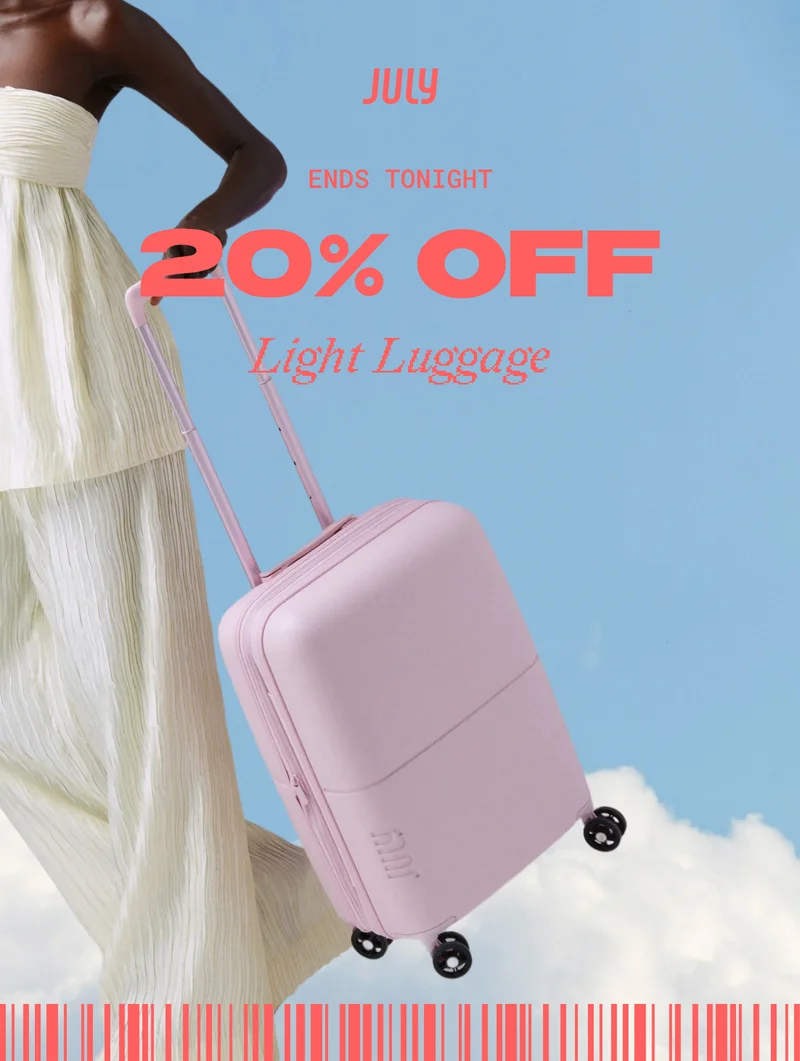 Ends tonight 20% Off Light Luggage