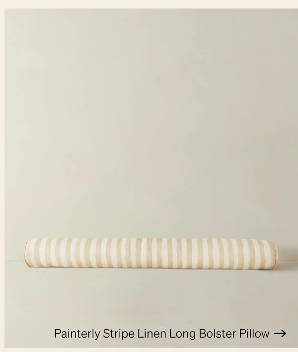 Shop Painterly Stripe Linen Long Bolster Pillow
