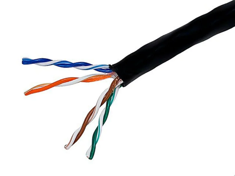 Cat5e 1000ft Black CM UL Bulk Cable, TAA, UTP, Stranded, 24AWG, 350MHz, Pure Bare Copper, Pull Box, Bulk Ethernet Cable