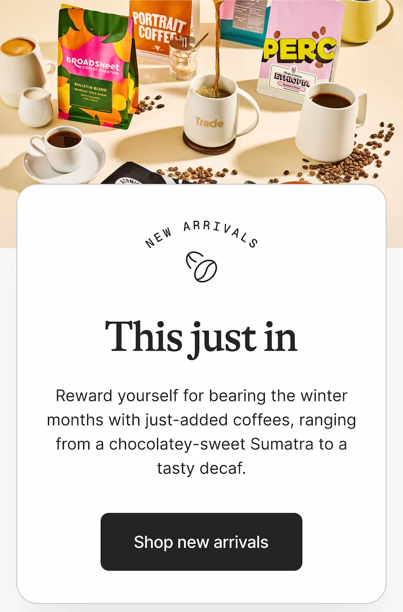 New arrivals. Shop all