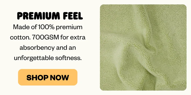 PREMIUM FEEL: Made of 100% premium cotton. 700GSM for extra absorbency and an unforgettable softness.