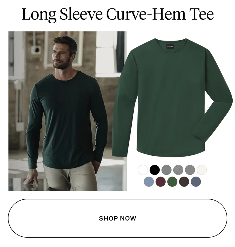 AO Long Sleeve Curve-Hem Tee