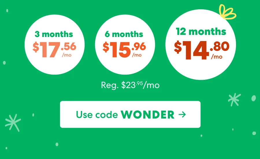 Use code WONDER