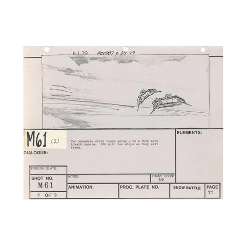 The Empire Strikes Back: VFX Storyboard Shot M61 (2)