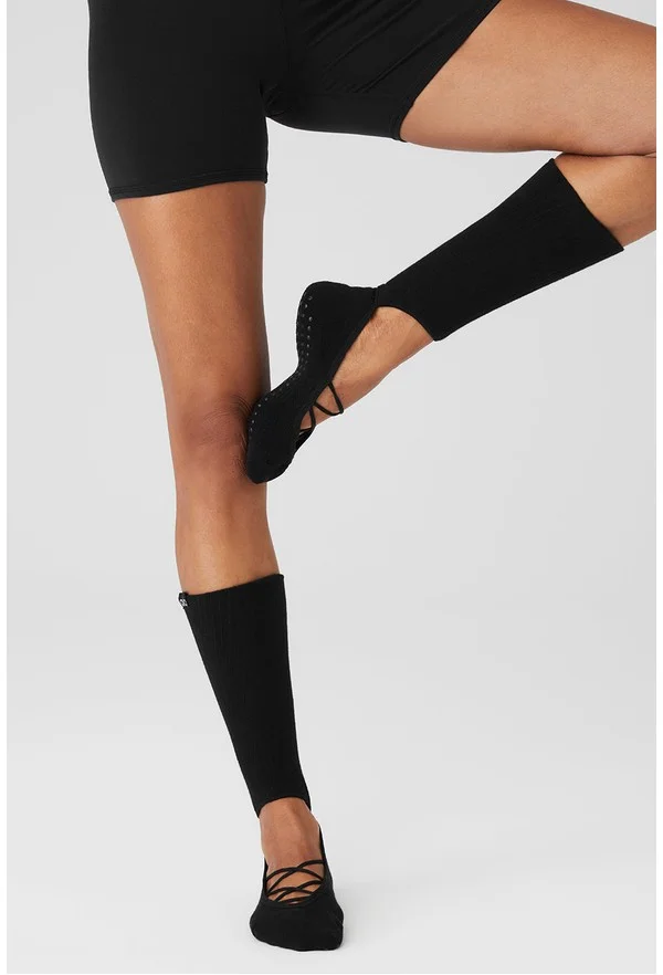 Women's Strappy Siren Grip Sock - Black - Black / M/L (8-11)