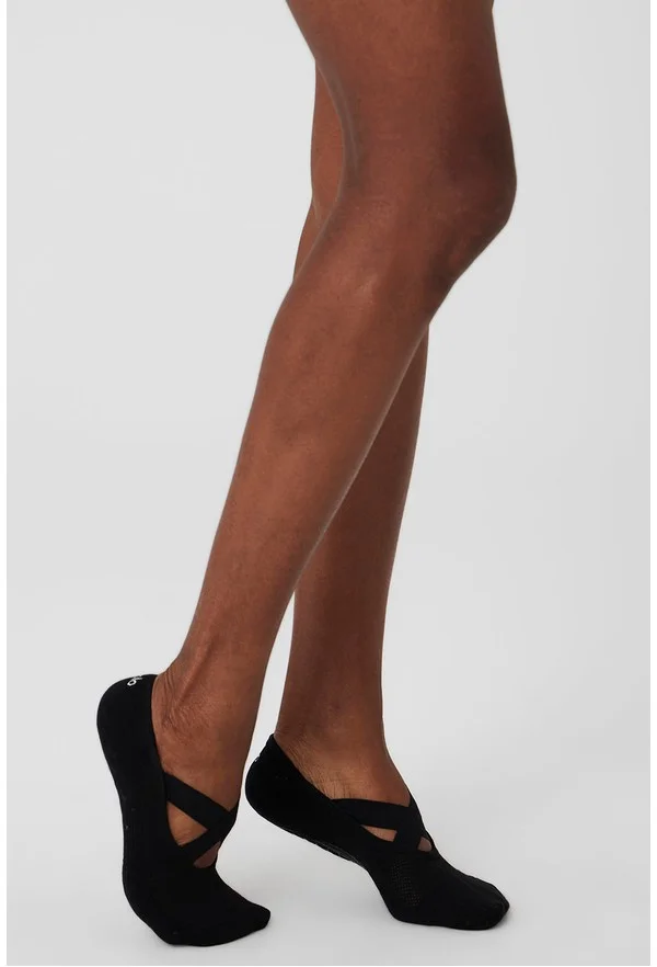 Women's Pivot Barre Sock - Black - Black / M/L (8-11)
