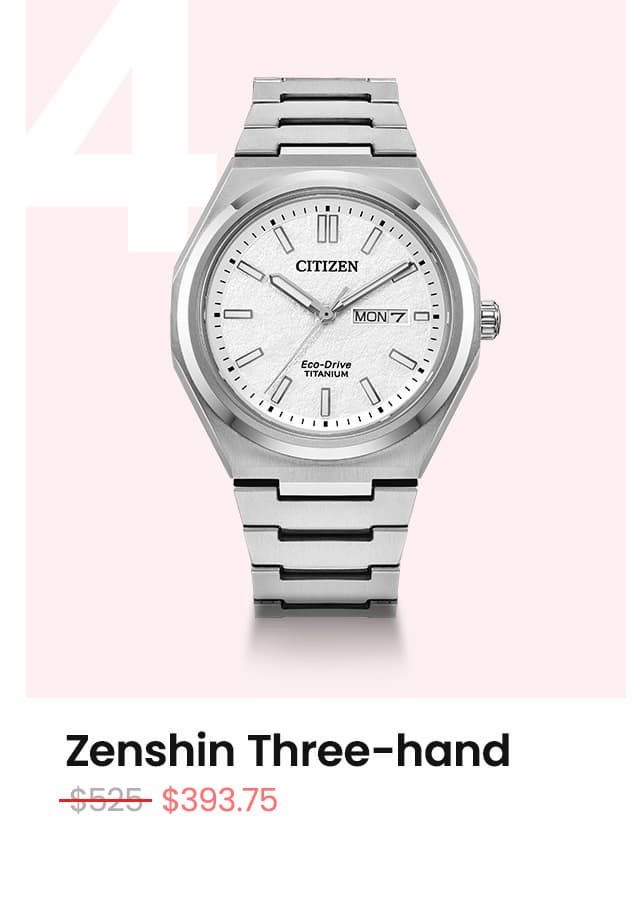 Zenshin Three-hand AW0130-85A | WAS:$525 NOW:$393.75