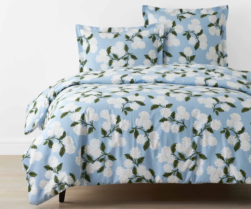Image of Percale Duvet Cover - Hydrangea