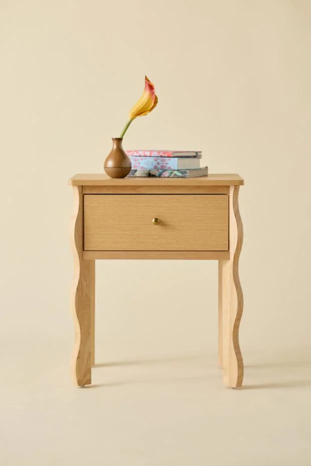 Sylvie Squiggle Wood Storage Nightstand